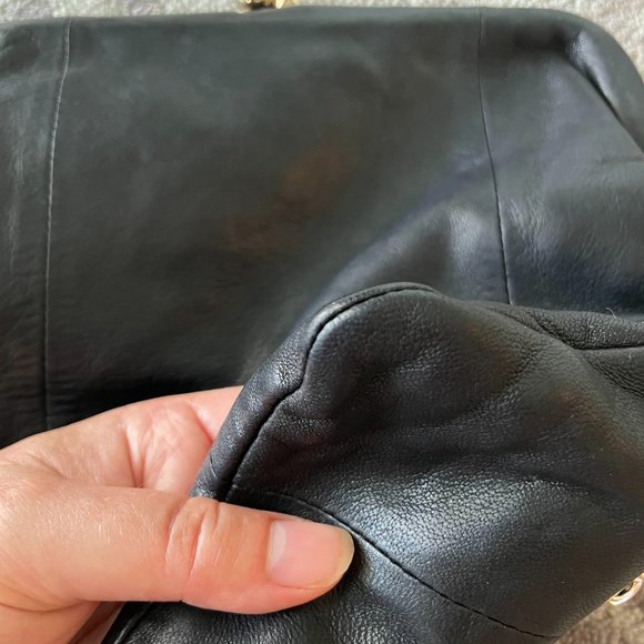 Coccinelle Black Leather Envelope Pouch - Picture 8 of 10